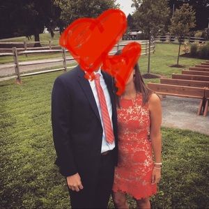 Coral/Nude Flower Dress Sz 6